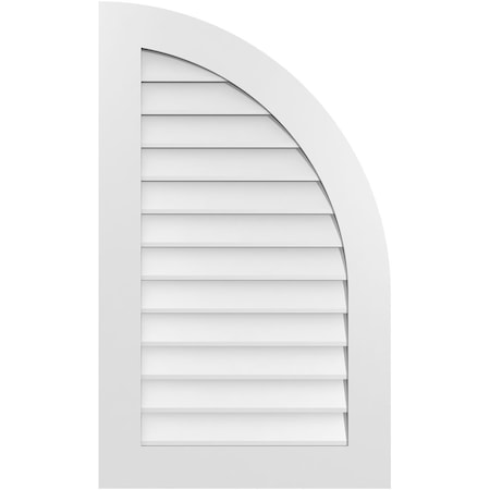 Quarter Round Top Right Surface Mount PVC Gable Vent W/ 3-1/2W X 1P Standard Frame, 24W X 40H